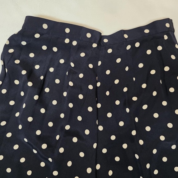 Vintage Madison Gray Silk Dress Pants & Blouse Polka Dots Navy Cream Womens 6P - Picture 11 of 14